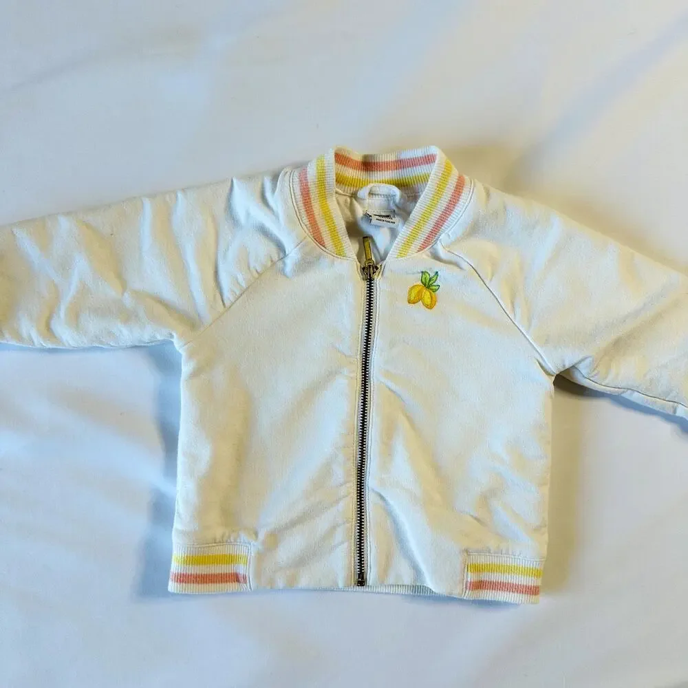 Janie and Jack Lemon Bomber Jacket Sz 12-18 mo
